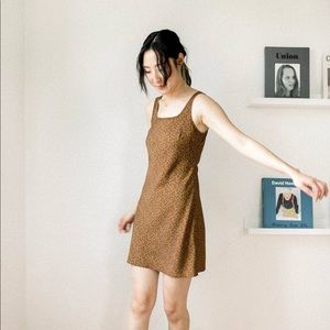 Brown Floral Mini Dress - Things Between